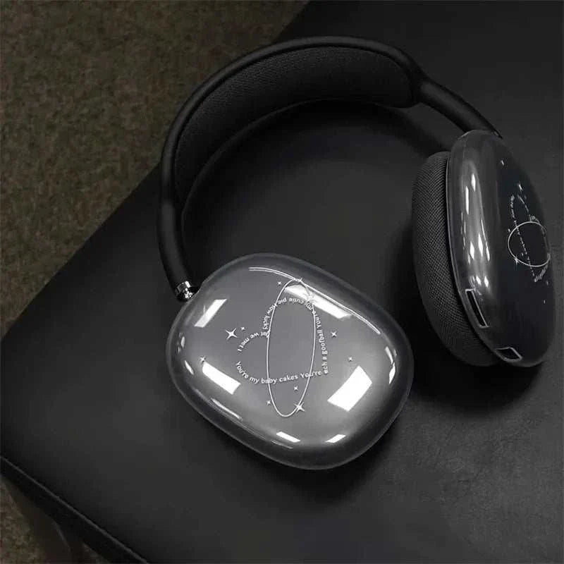 Transparent silicone high quality super protective case for Apple Airpods Max with love heart design