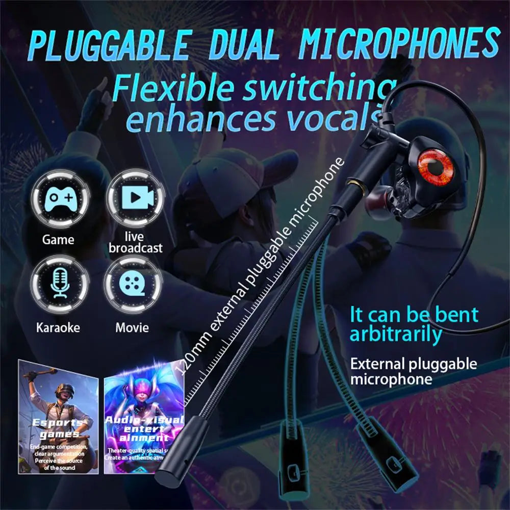 Type-C/3.5mm/USB Wired Headphones Gaming Headsets With Mic Earphones Wired Bass Stereo Esports Gamer Earbuds For Phones Computer