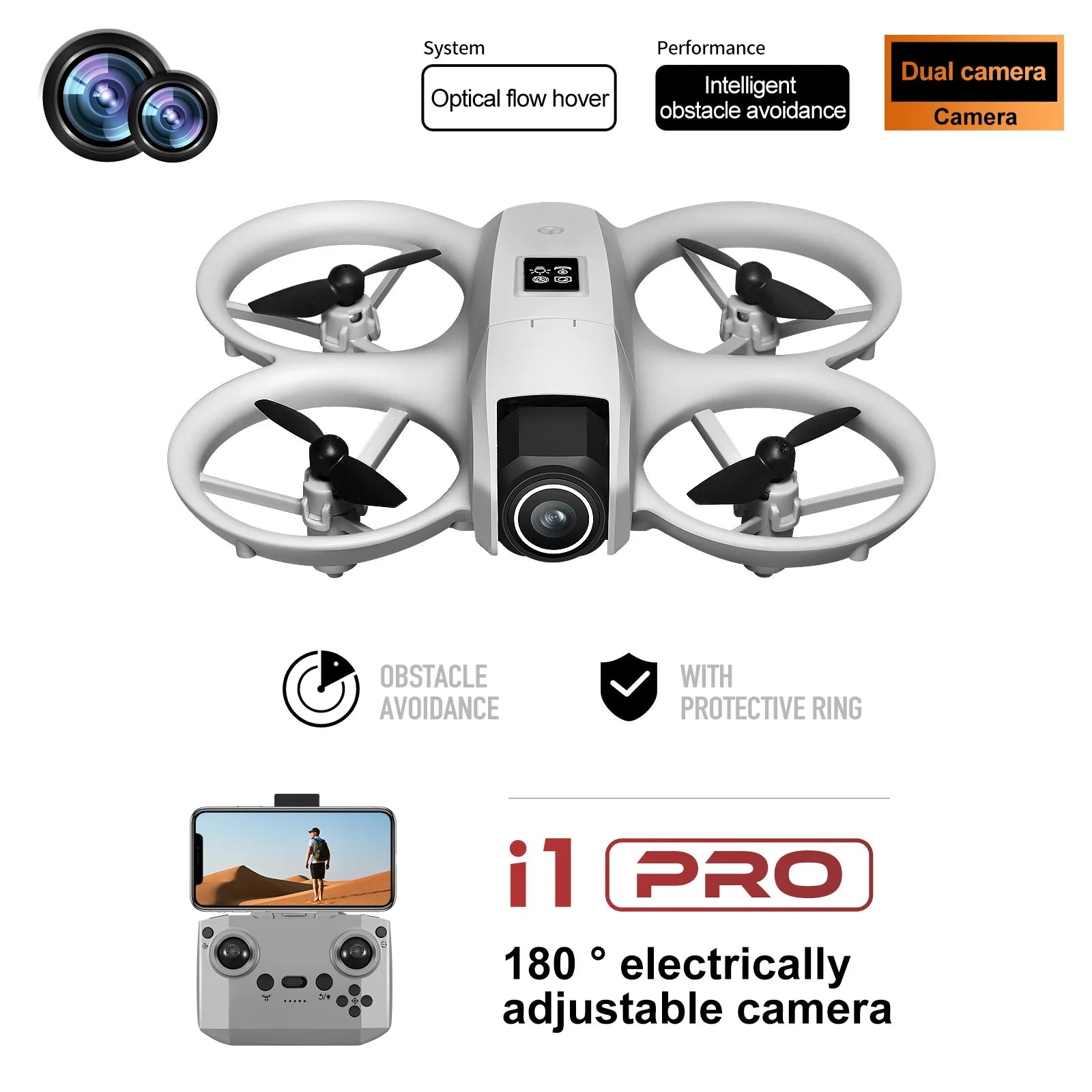 i1PRO Drone Professional 4K HD Dual camera 5G WIFI FPV UAV With Screen Remote Control RC Dron Avoidance Aerial Quadcopter Toys