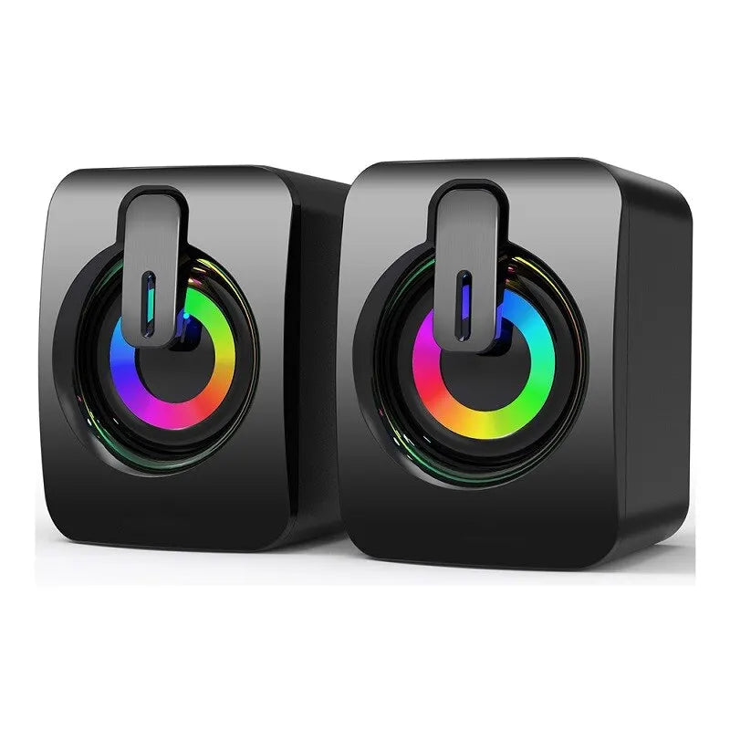 PC Computer Speakers PC Sound Box HIFI Stereo Microphone USB Wired Caixa De Som with LED Light For Desktop Computer PC Laptops