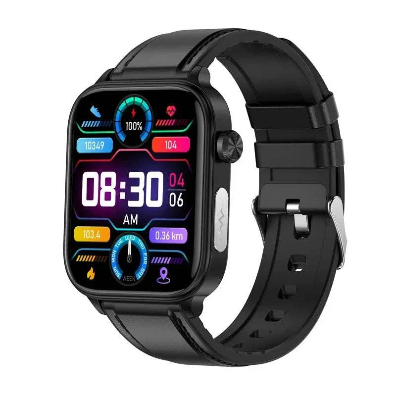 Smart Watch ET570 with touchscreen, heart rate monitor, and activity tracker on wrist