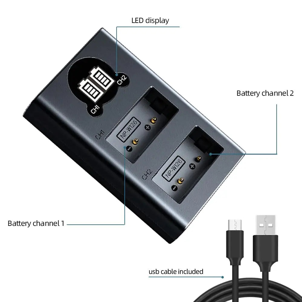 For Fuji NP-W126 NP W126 NP W126S battery Charger For Fuji Fujifilm HS35 HS33EXR HS30 EXR XA1 XE1 X-Pro1 XM1 X-T10 Camera