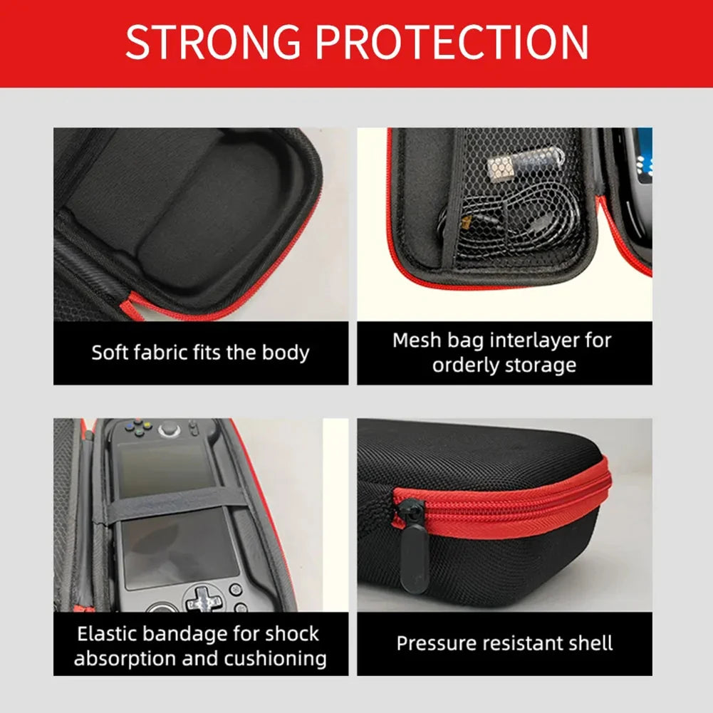 Portable Carrying Case with Mesh Pocket Anti-scratch Hard Shell Storage Bag Game Console Accessories for Anbernic RG556