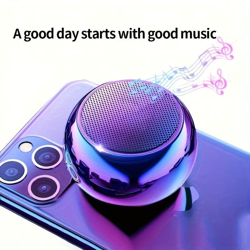 compact Bluetooth speaker on a white background showing sleek portable design