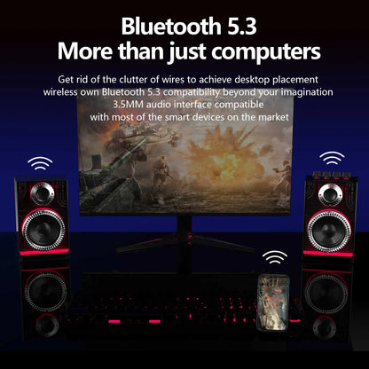 Bluetooth speaker, multi-function sound blaster, desktop dazzling subwoofer, home game audio, wireless/TF/DC 5V/AUX/3.5MM/USB