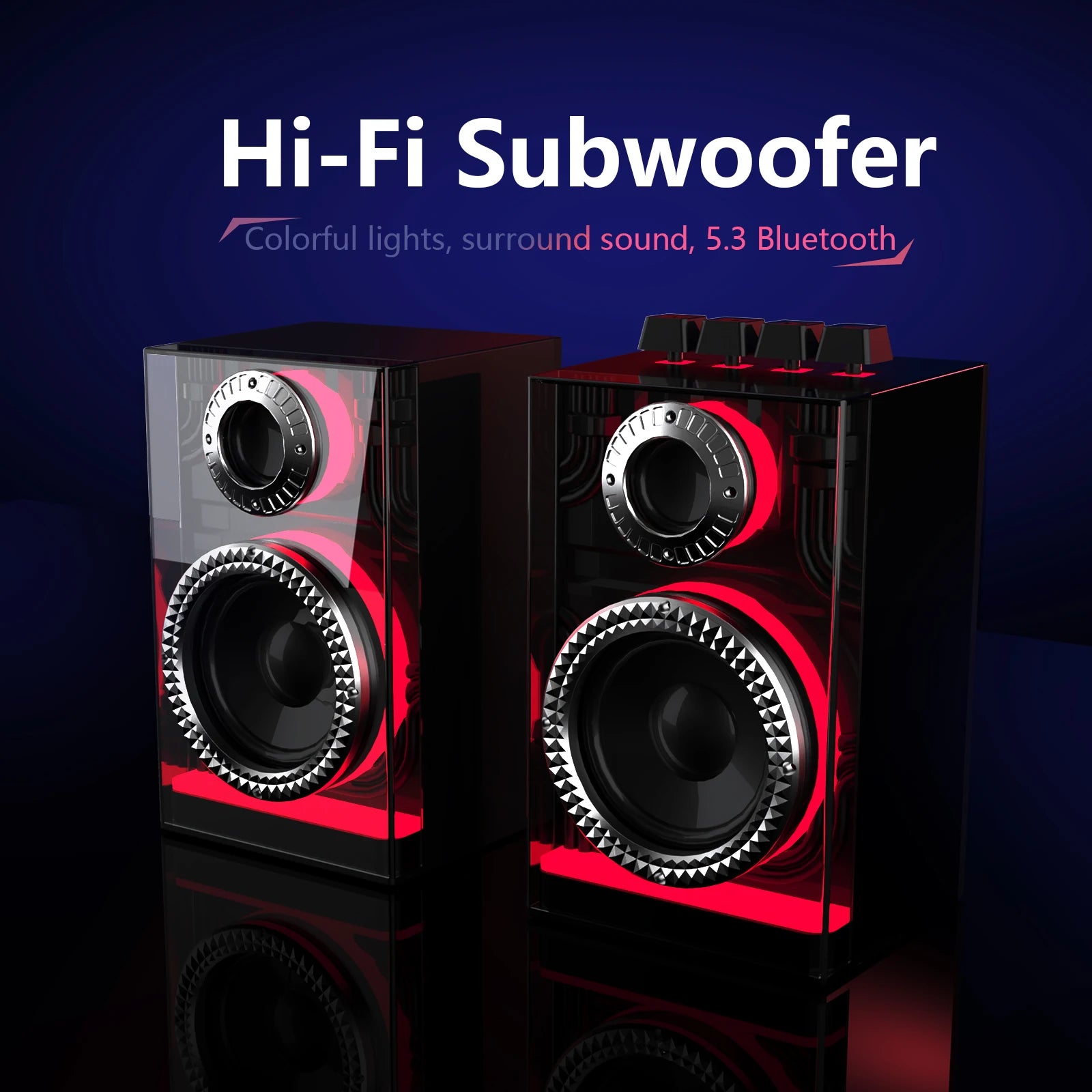 Bluetooth speaker, multi-function sound blaster, desktop dazzling subwoofer, home game audio, wireless/TF/DC 5V/AUX/3.5MM/USB