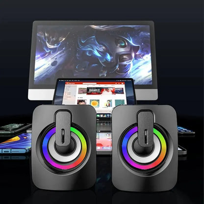 PC Computer Speakers PC Sound Box HIFI Stereo Microphone USB Wired Caixa De Som with LED Light For Desktop Computer PC Laptops