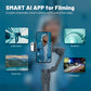 3-Axis Smartphone Gimbal with AI Face Tracking Fill Light Anti-Shake for YouTube/TikTok/Vlogger Lightweight Easy to Use Portable