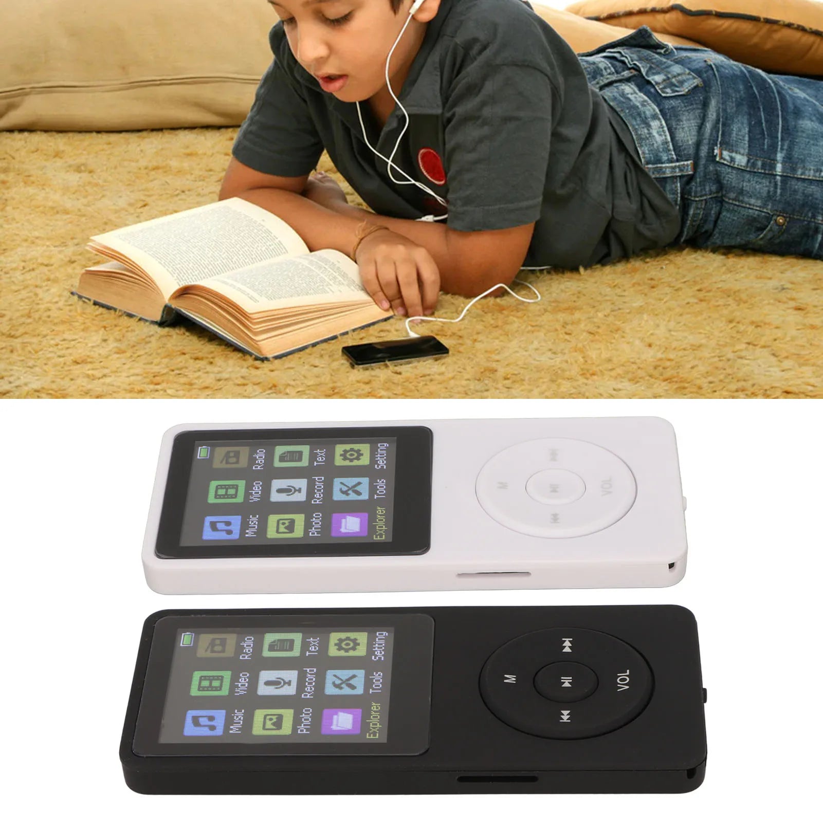 Digital Music Player 1.8 Inch LCD Support Small Memory Card Ultra Thin MP3 MP4 Player with Accessories Music Player Sound Player