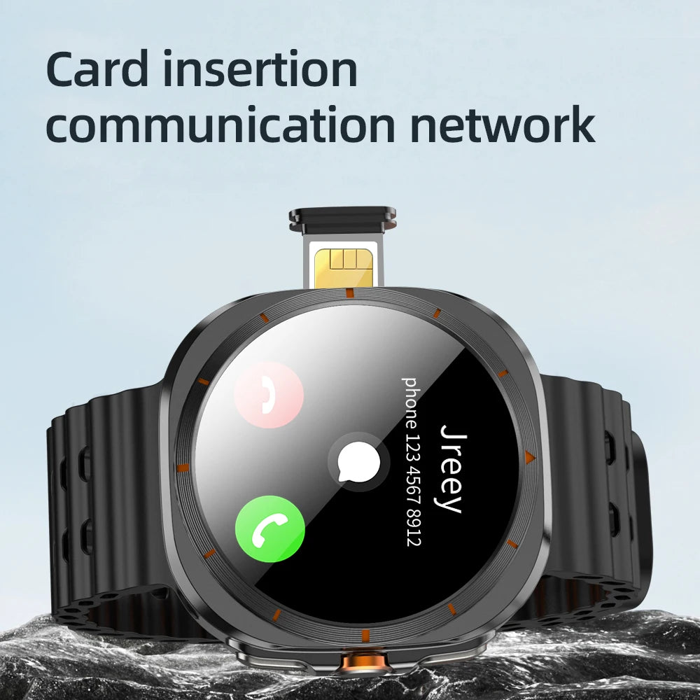 Cellular Smart Watch 1.508'' AMOLED Screen Dual Camera 4G SIM Call Precise Positioning Heart Rate Monitoring Android Smartwatch