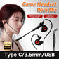 Type-C/3.5mm/USB Wired Headphones Gaming Headsets With Mic Earphones Wired Bass Stereo Esports Gamer Earbuds For Phones Computer
