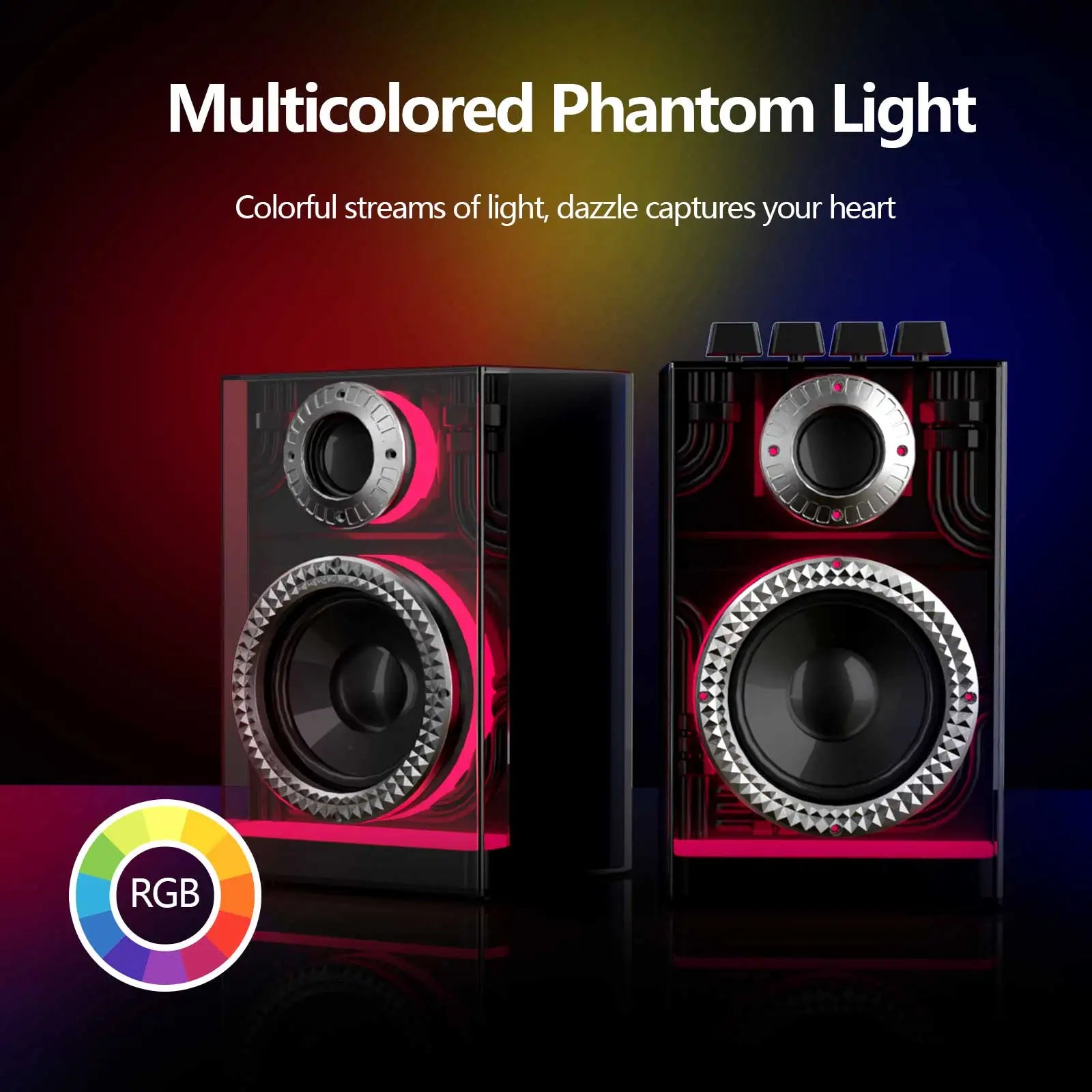 Bluetooth speaker, multi-function sound blaster, desktop dazzling subwoofer, home game audio, wireless/TF/DC 5V/AUX/3.5MM/USB