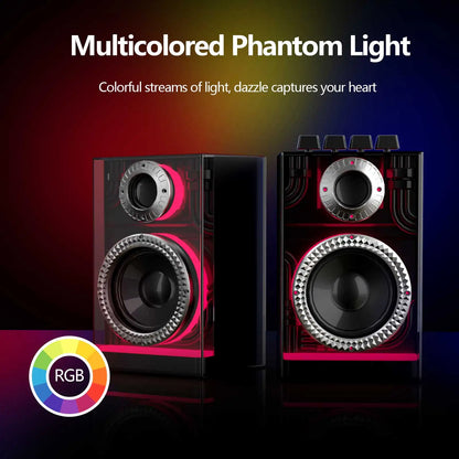Bluetooth speaker, multi-function sound blaster, desktop dazzling subwoofer, home game audio, wireless/TF/DC 5V/AUX/3.5MM/USB