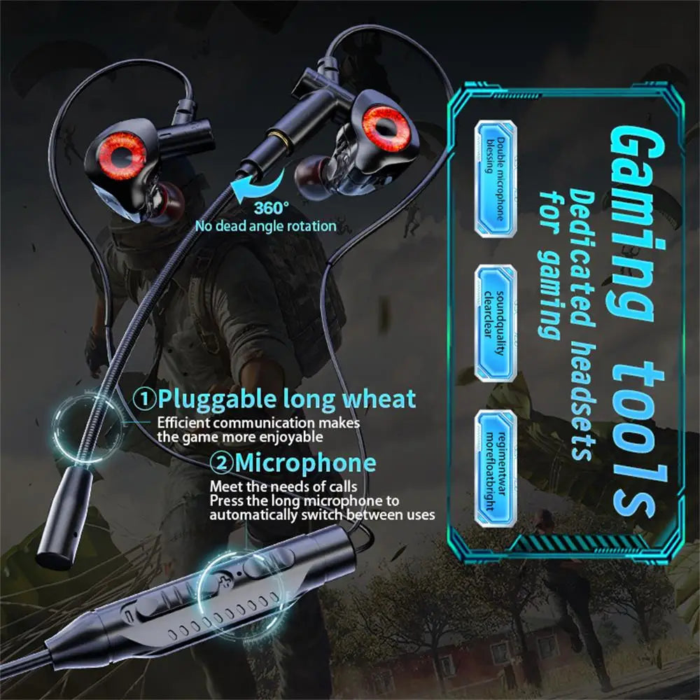 Type-C/3.5mm/USB Wired Headphones Gaming Headsets With Mic Earphones Wired Bass Stereo Esports Gamer Earbuds For Phones Computer