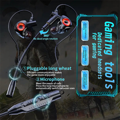Type-C/3.5mm/USB Wired Headphones Gaming Headsets With Mic Earphones Wired Bass Stereo Esports Gamer Earbuds For Phones Computer